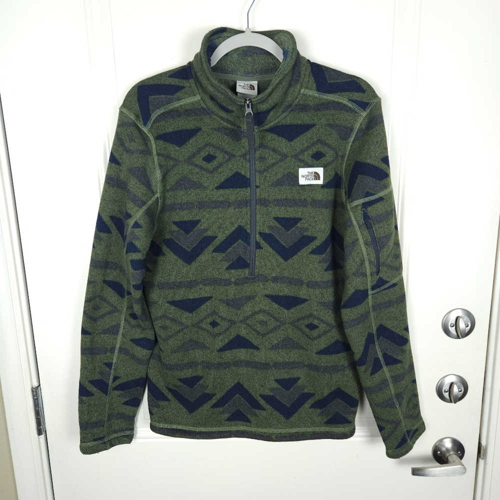 The North Face Men's Gordon Lyons Novelty 1/4 zip Pullover Aztec Green Size S